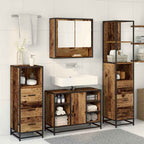 Badezimmermöbel-Set mit Schubladen 3 pcs Altholz Holzwerkstoff
