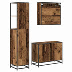 Badezimmermöbel-Set mit Schubladen 3 pcs Altholz Holzwerkstoff