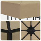 Pavillon 3 x 3 m Beige Polyester und Stahl 190 gsm