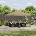 Pavillon 3 x 3 m Beige Polyester und Stahl 190 gsm