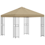 Pavillon 3 x 3 m Beige Polyester und Stahl 190 gsm