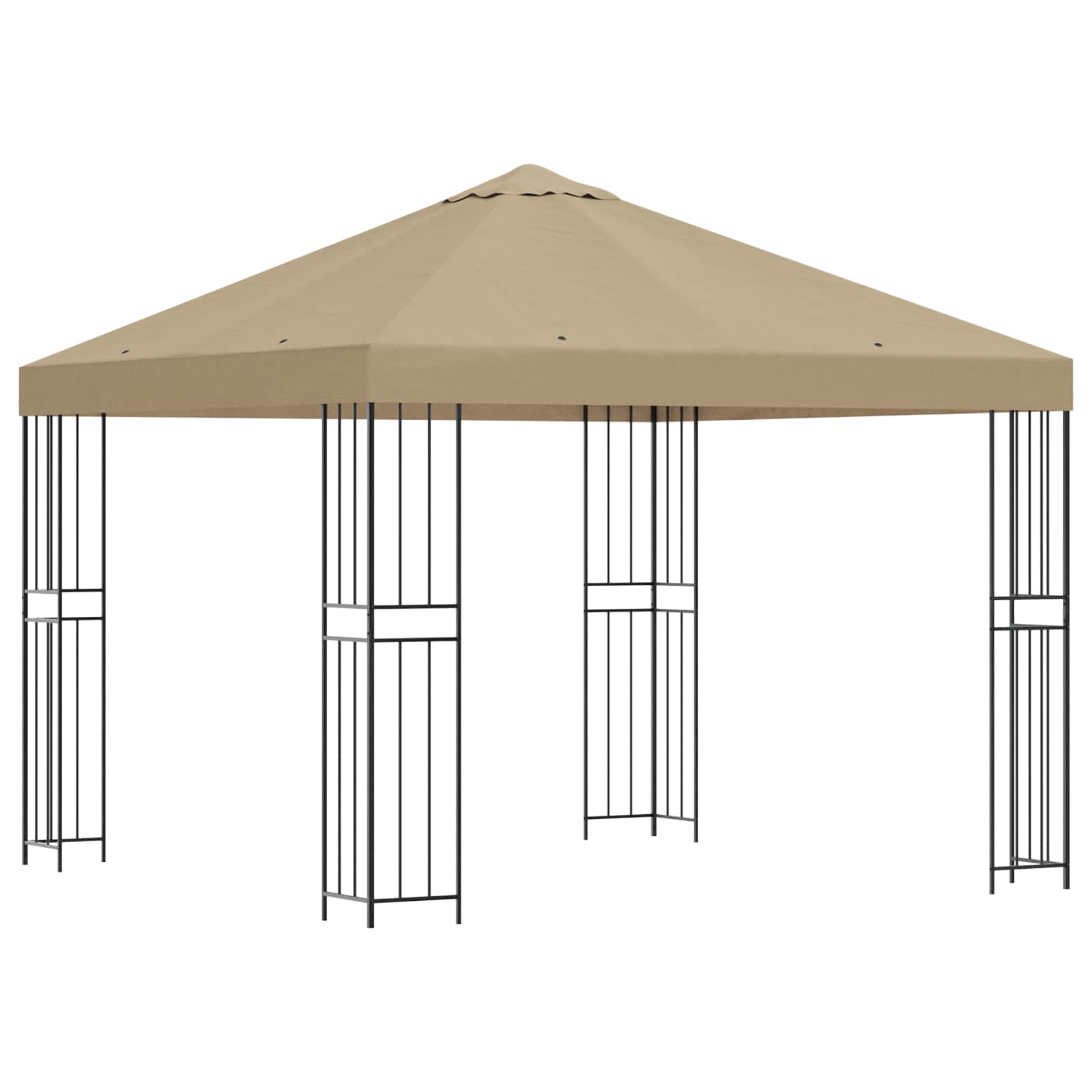 Pavillon 3 x 3 m Beige Polyester und Stahl 190 gsm