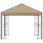 Pavillon 3 x 3 m Beige Polyester und Stahl 190 gsm