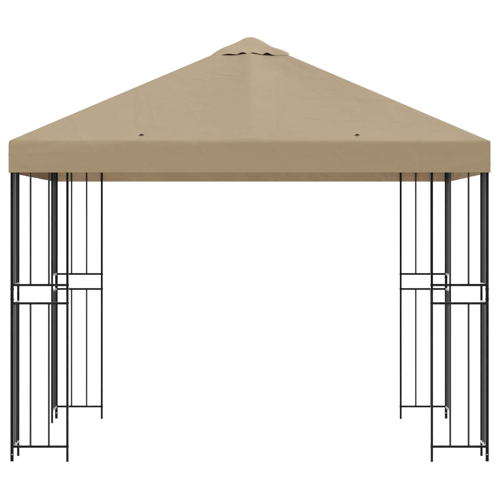 Pavillon 3 x 3 m Beige Polyester und Stahl 190 gsm