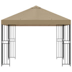 Pavillon 3 x 3 m Beige Polyester und Stahl 190 gsm