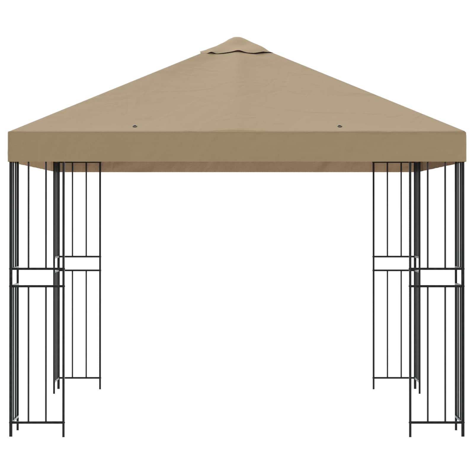 Pavillon 3 x 3 m Beige Polyester und Stahl 190 gsm