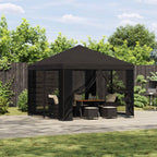 Pavillon 3 x 3 m Anthrazit Polyester und Stahl 190 gsm