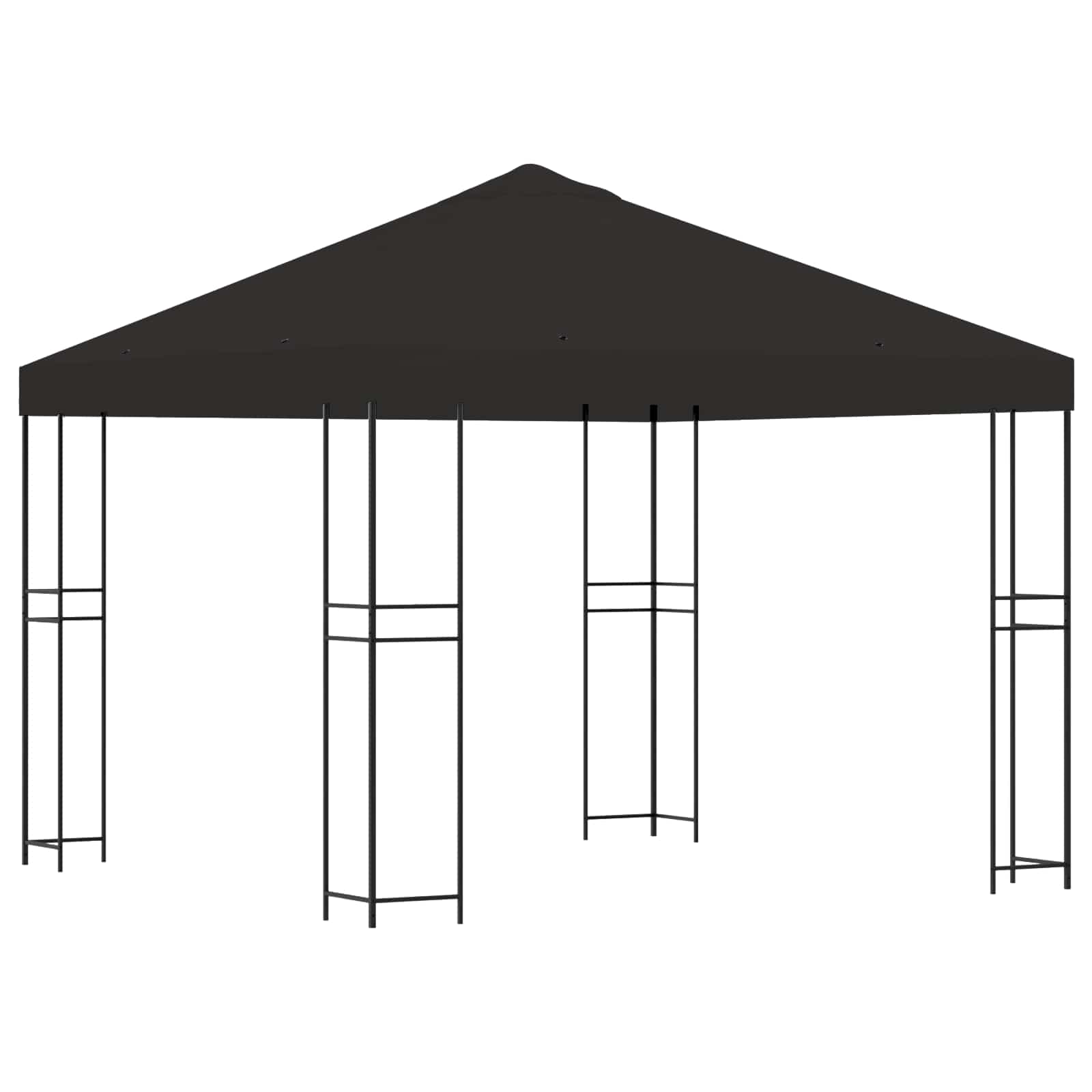 Pavillon 3 x 3 m Anthrazit Polyester und Stahl 190 gsm