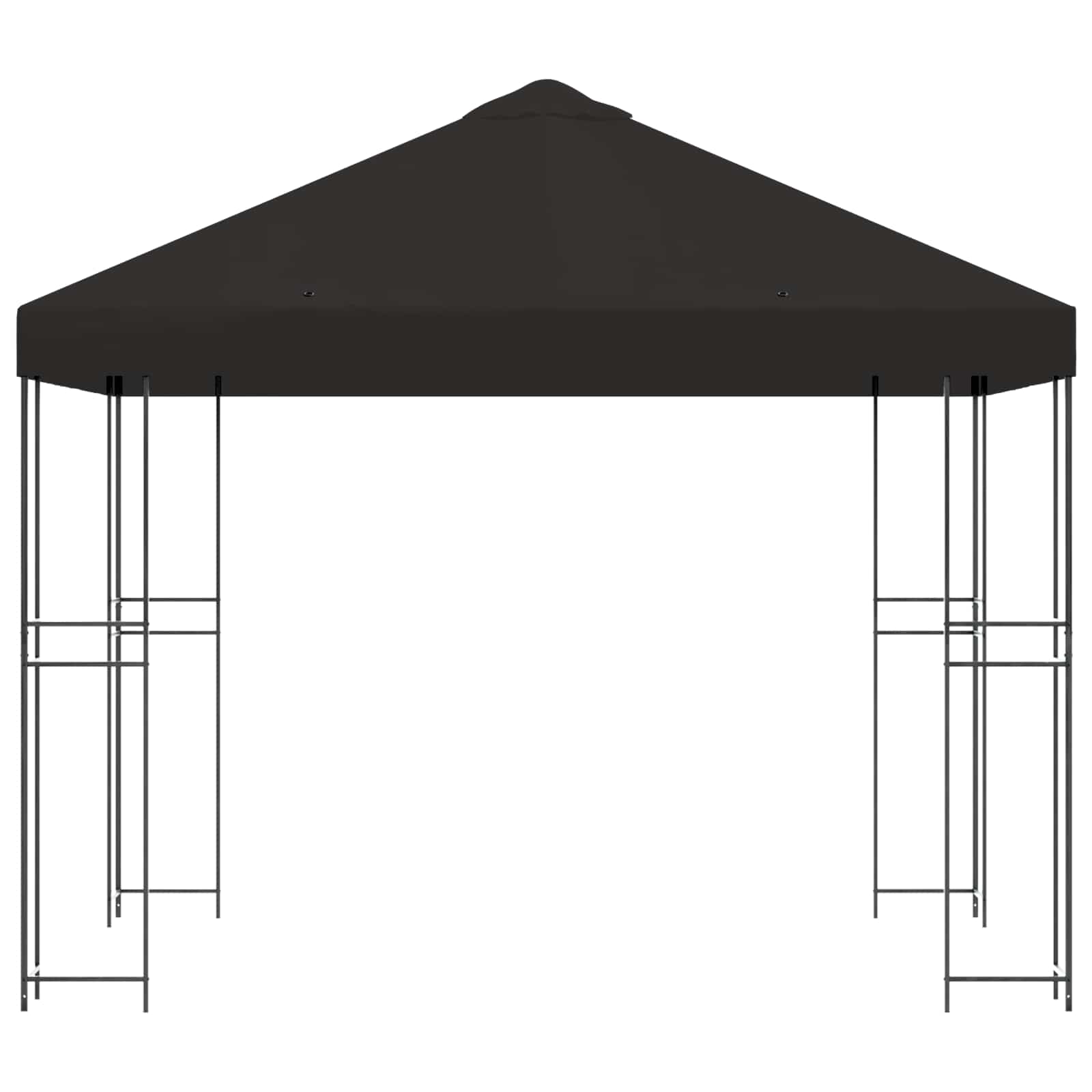 Pavillon 3 x 3 m Anthrazit Polyester und Stahl 190 gsm