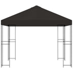 Pavillon 3 x 3 m Anthrazit Polyester und Stahl 190 gsm