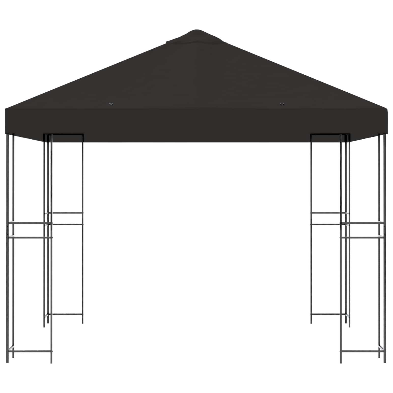 Pavillon 3 x 3 m Anthrazit Polyester und Stahl 190 gsm