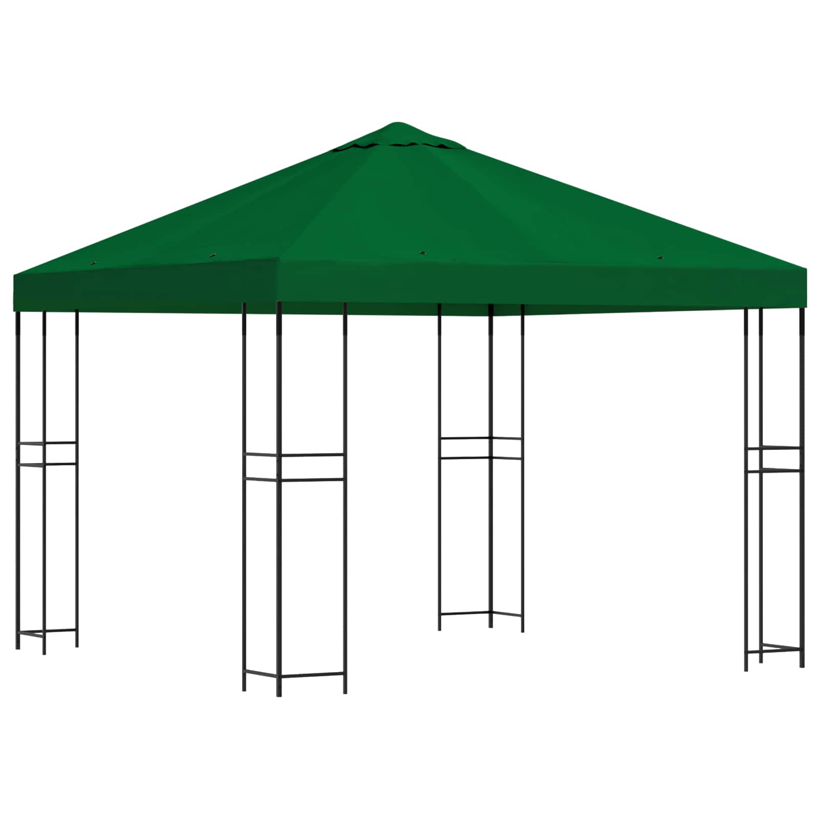 Pavillon 3 x 3 m Grün Polyester und Stahl 190 gsm