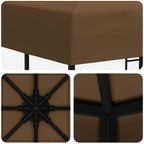 Pavillon 3 x 3 m Taupe Polyester und Stahl 190 gsm