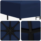 Pavillon 3 x 3 m Blau Polyester und Stahl 190 gsm