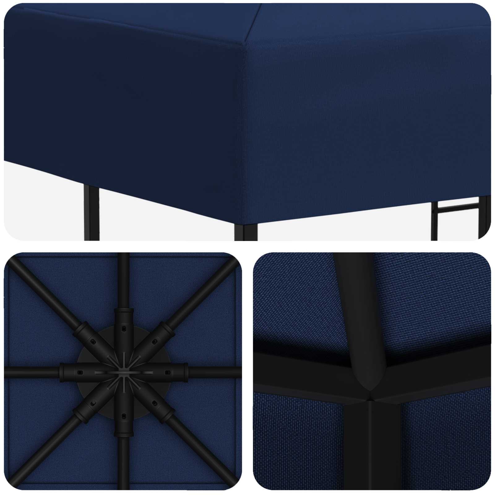 Pavillon 3 x 3 m Blau Polyester und Stahl 190 gsm