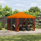 Pavillon 3 x 3 m Orange Polyester und Stahl 190 gsm
