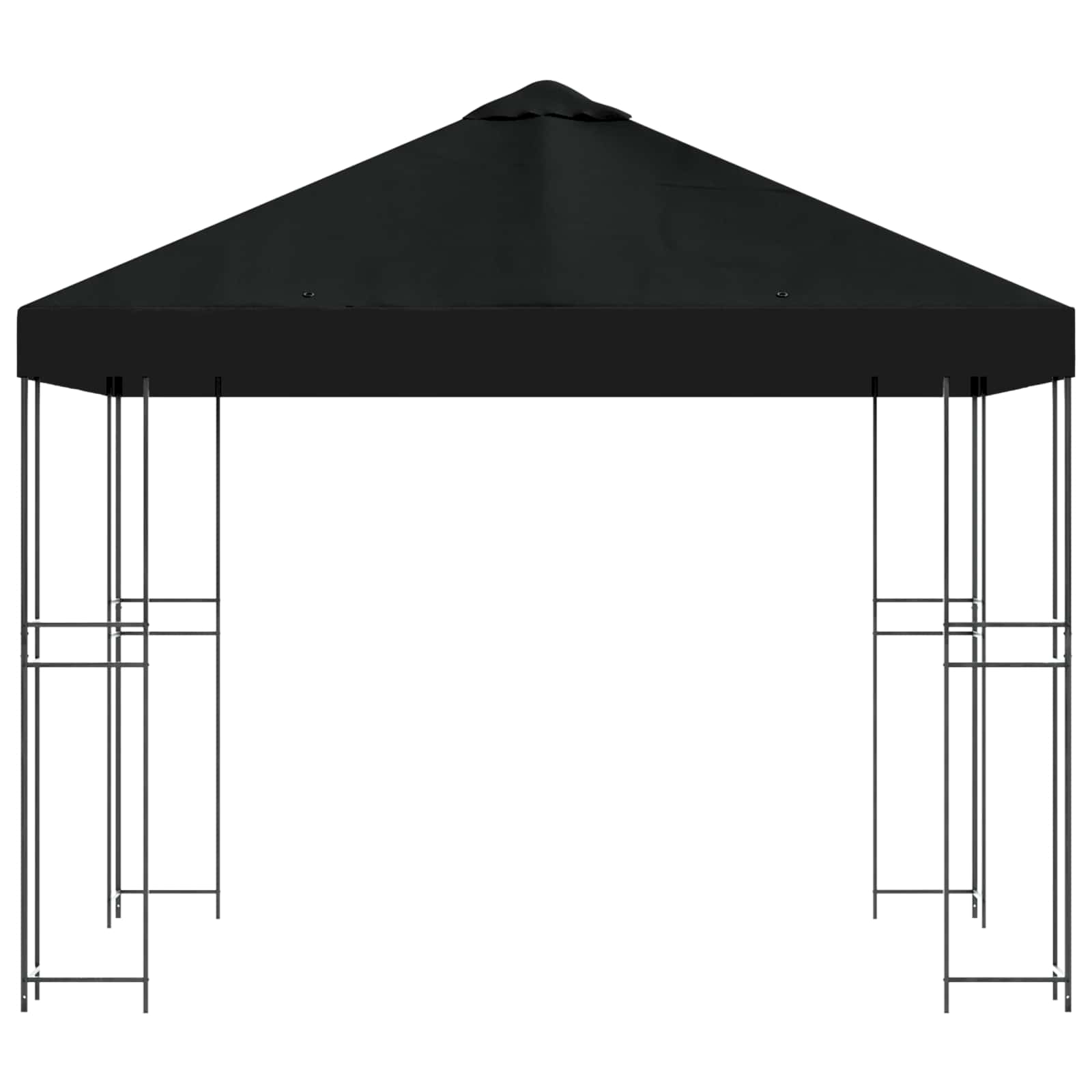 Pavillon 3 x 3 m Schwarz Polyester und Stahl 190 gsm