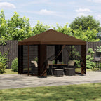 Pavillon 3 x 3 m Braun Polyester und Stahl 190 gsm