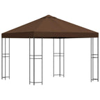 Pavillon 3 x 3 m Braun Polyester und Stahl 190 gsm