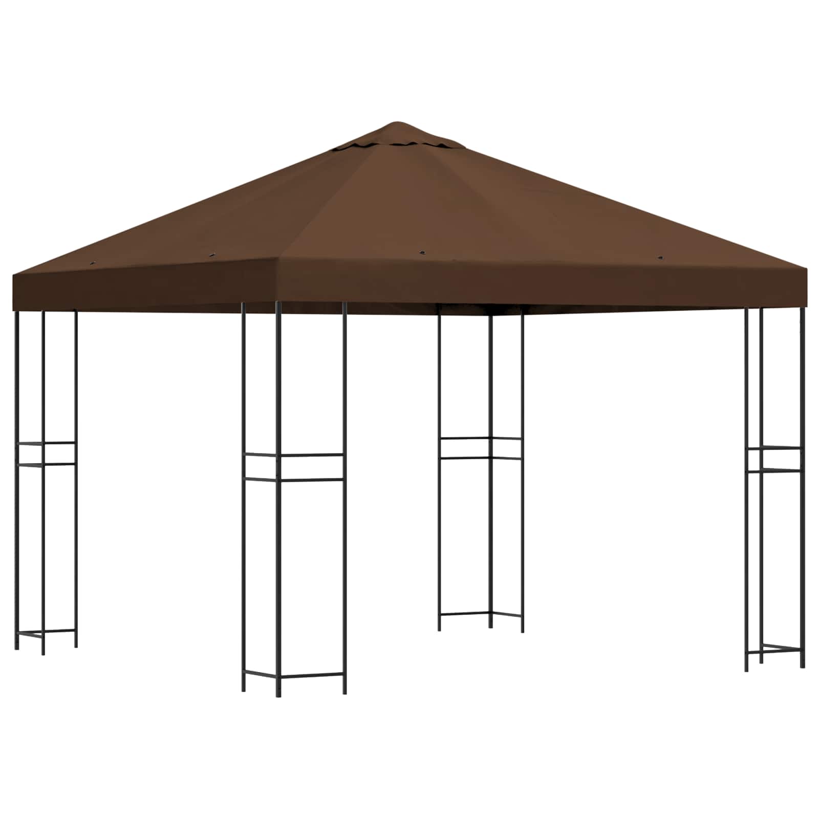 Pavillon 3 x 3 m Braun Polyester und Stahl 190 gsm