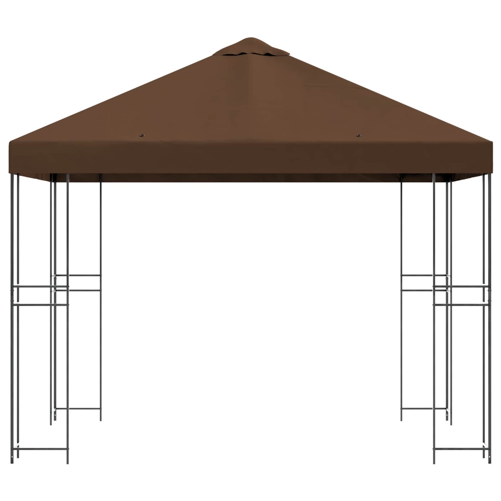 Pavillon 3 x 3 m Braun Polyester und Stahl 190 gsm