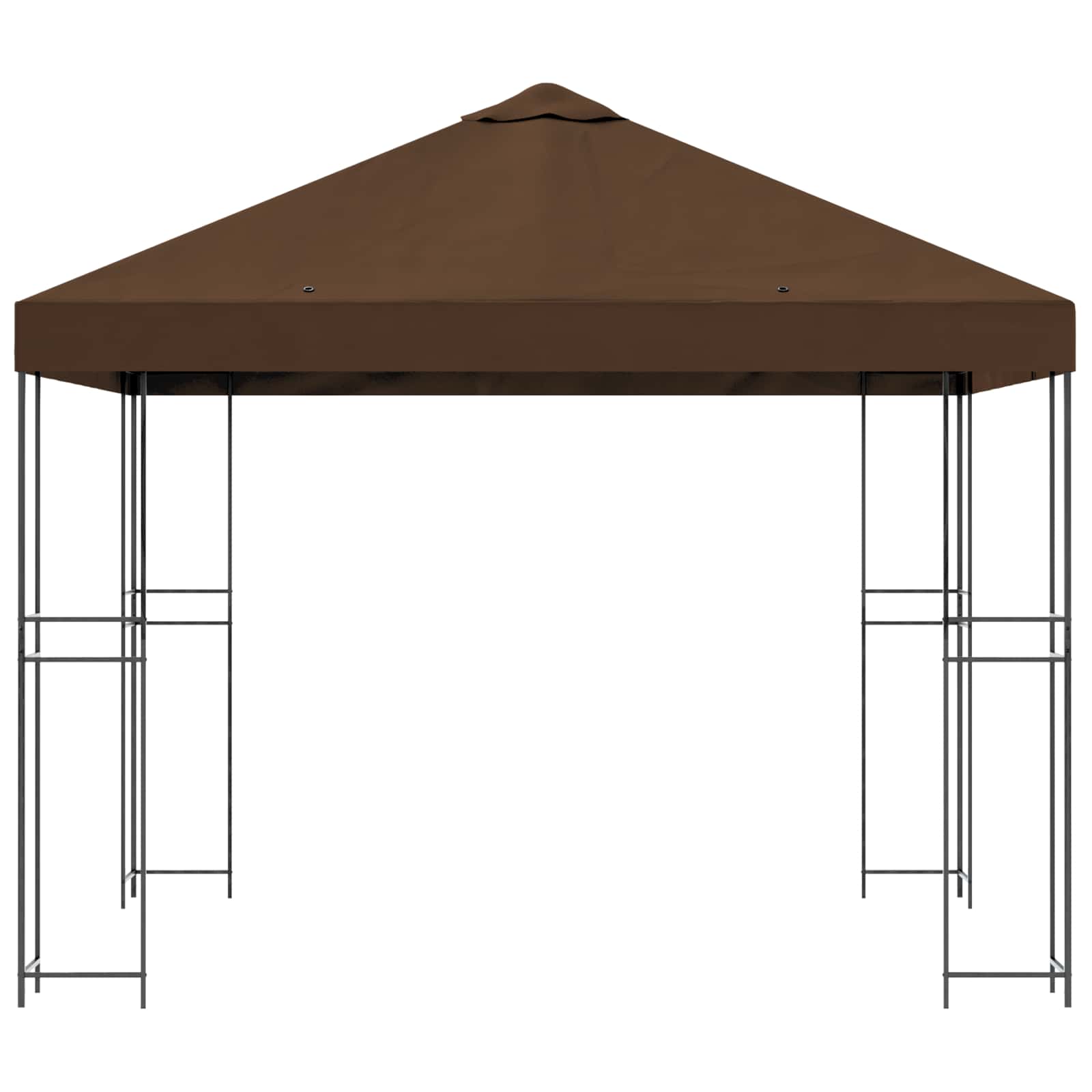 Pavillon 3 x 3 m Braun Polyester und Stahl 190 gsm