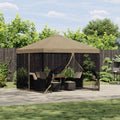Garten Pavillon mit Seitenwänden 3 x 3 m Beige