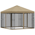 Garten Pavillon mit Seitenwänden 3 x 3 m Beige