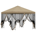 Garten Pavillon mit Seitenwänden 3 x 3 m Beige