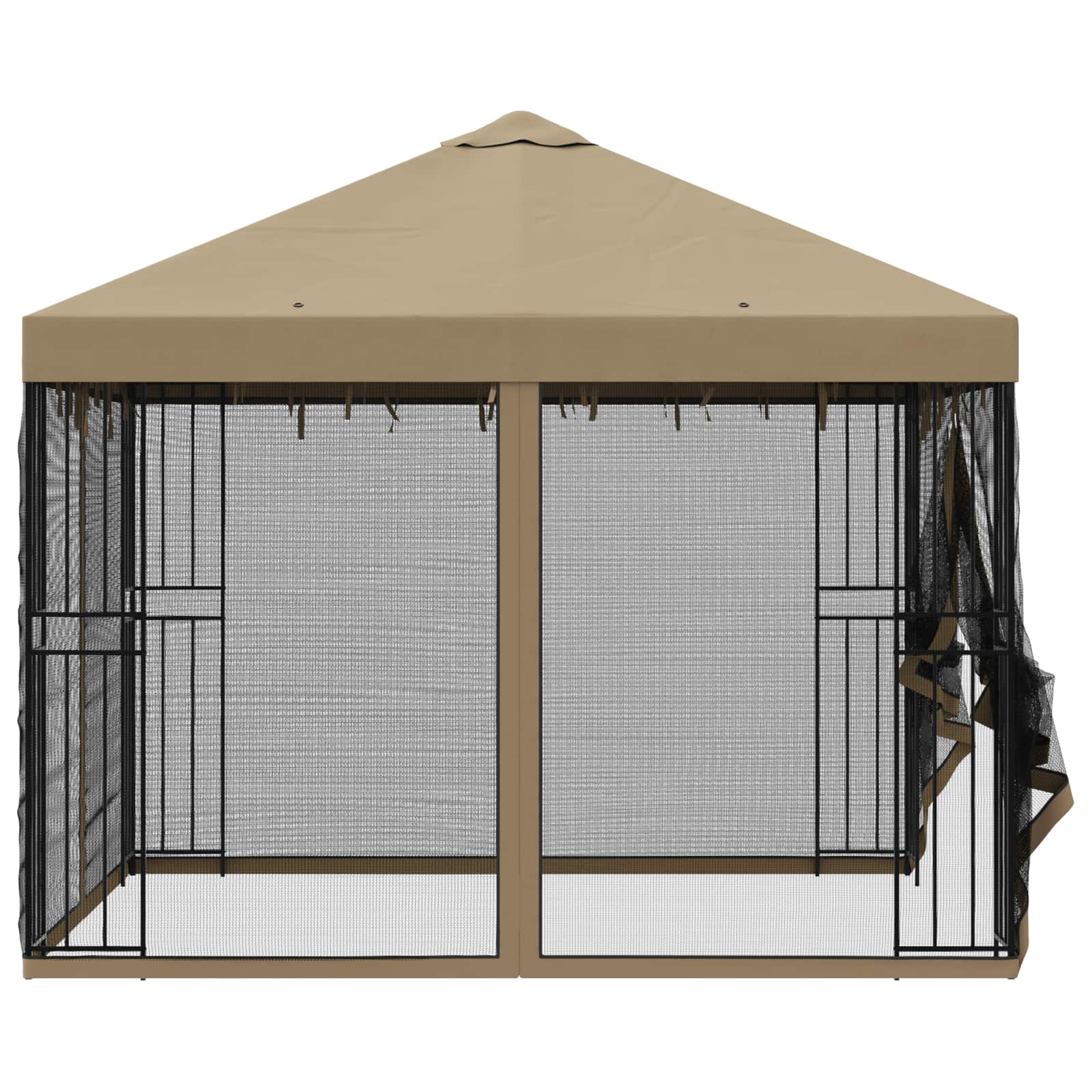 Garten Pavillon mit Seitenwänden 3 x 3 m Beige