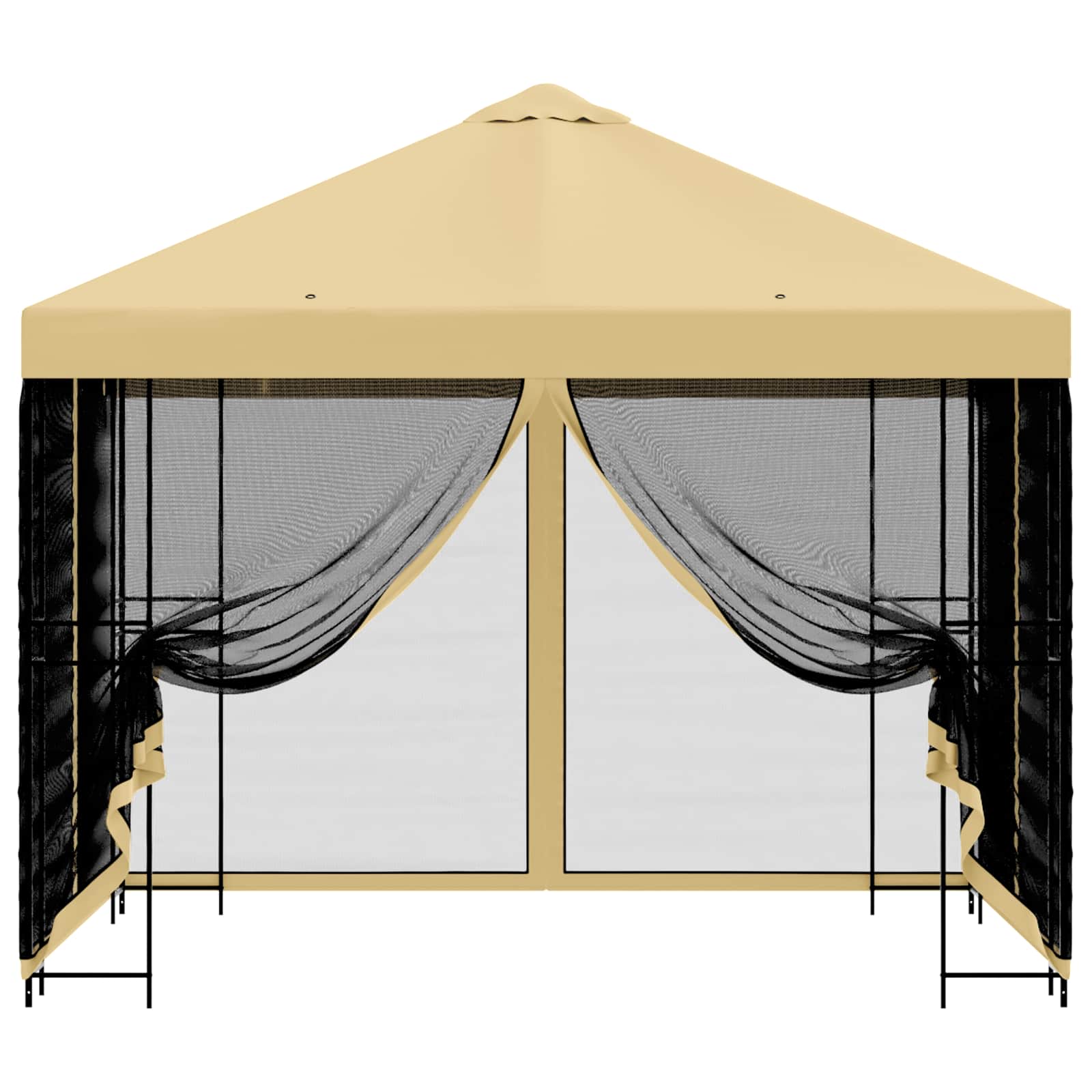 Garten Pavillon mit Seitenwänden 3 x 3 m Creme