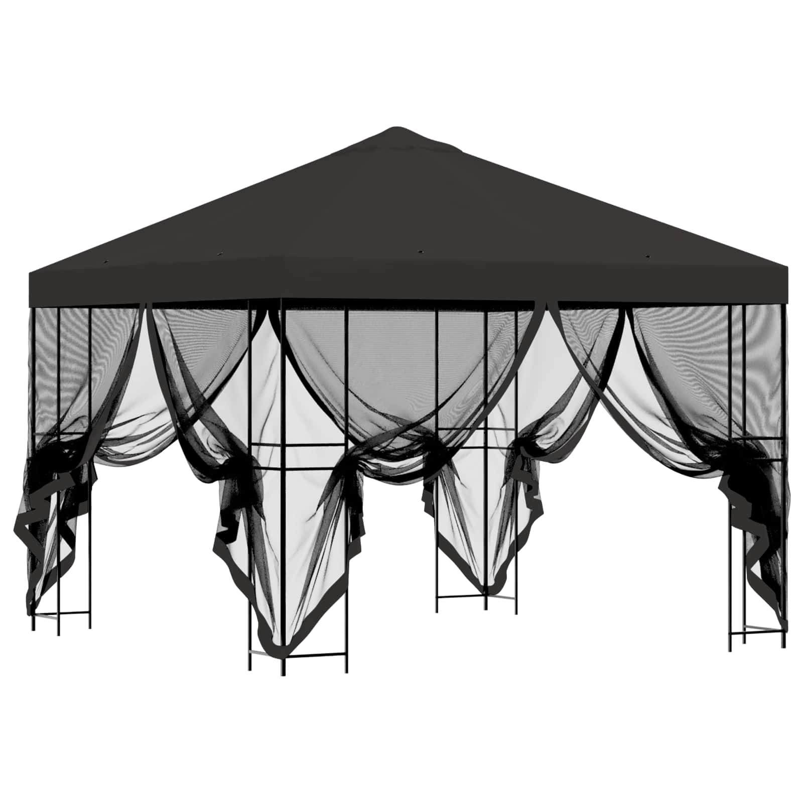 Garten Pavillon mit Seitenwänden 3 x 3 m Anthrazit