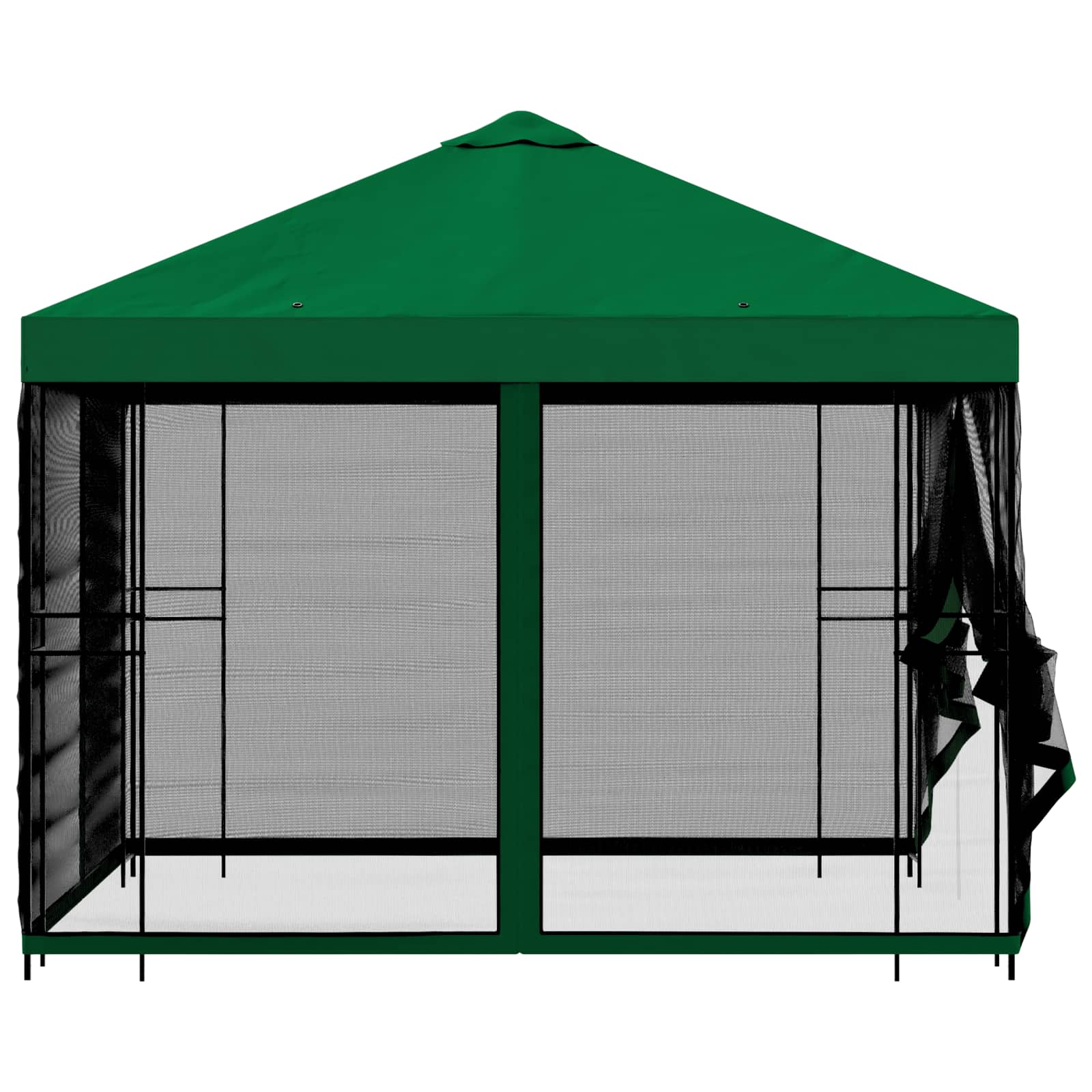 Garten Pavillon mit Seitenwänden 3 x 3 m Grün