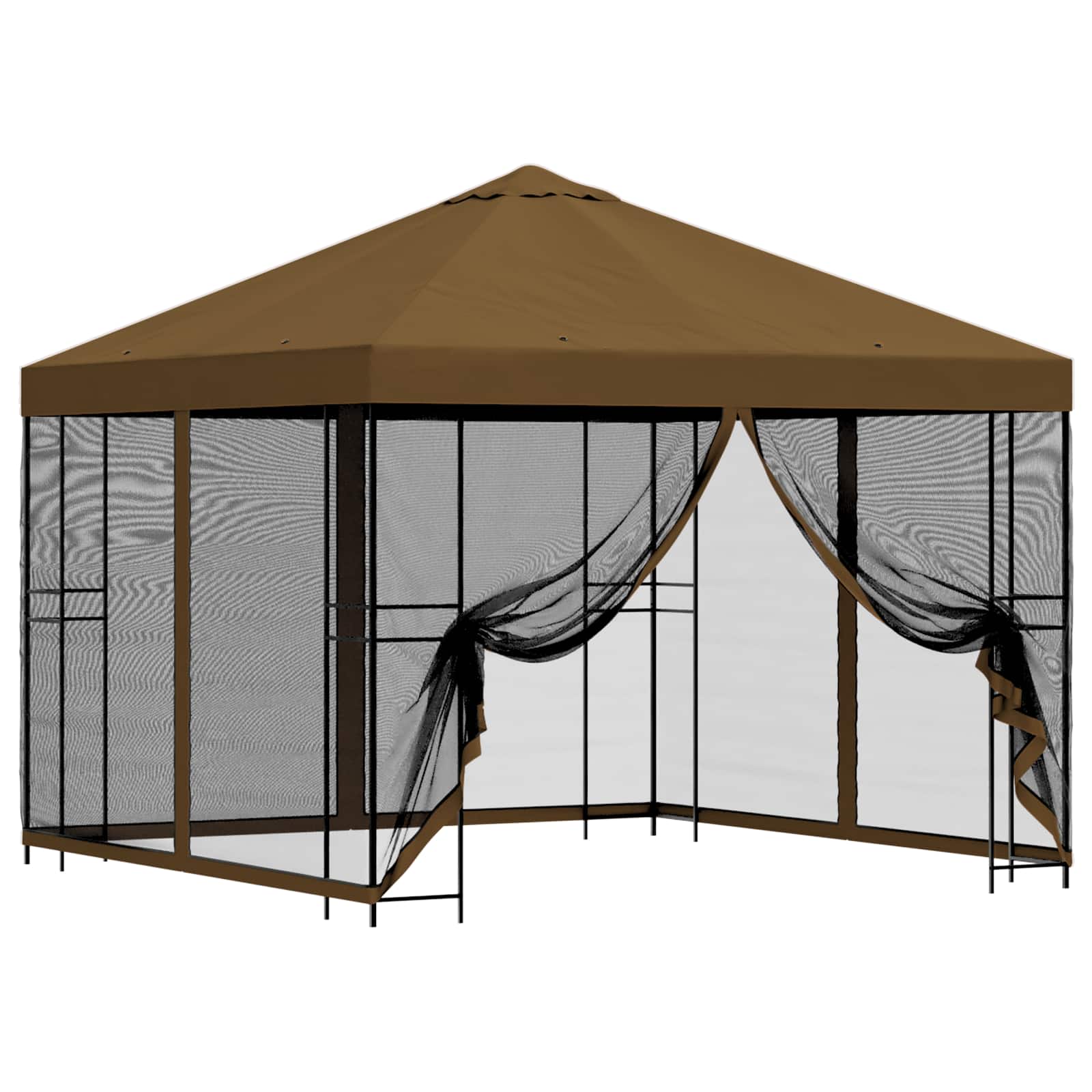 Garten Pavillon mit Seitenwänden 3 x 3 m Taupe
