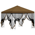Garten Pavillon mit Seitenwänden 3 x 3 m Taupe