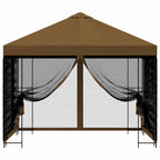 Garten Pavillon mit Seitenwänden 3 x 3 m Taupe