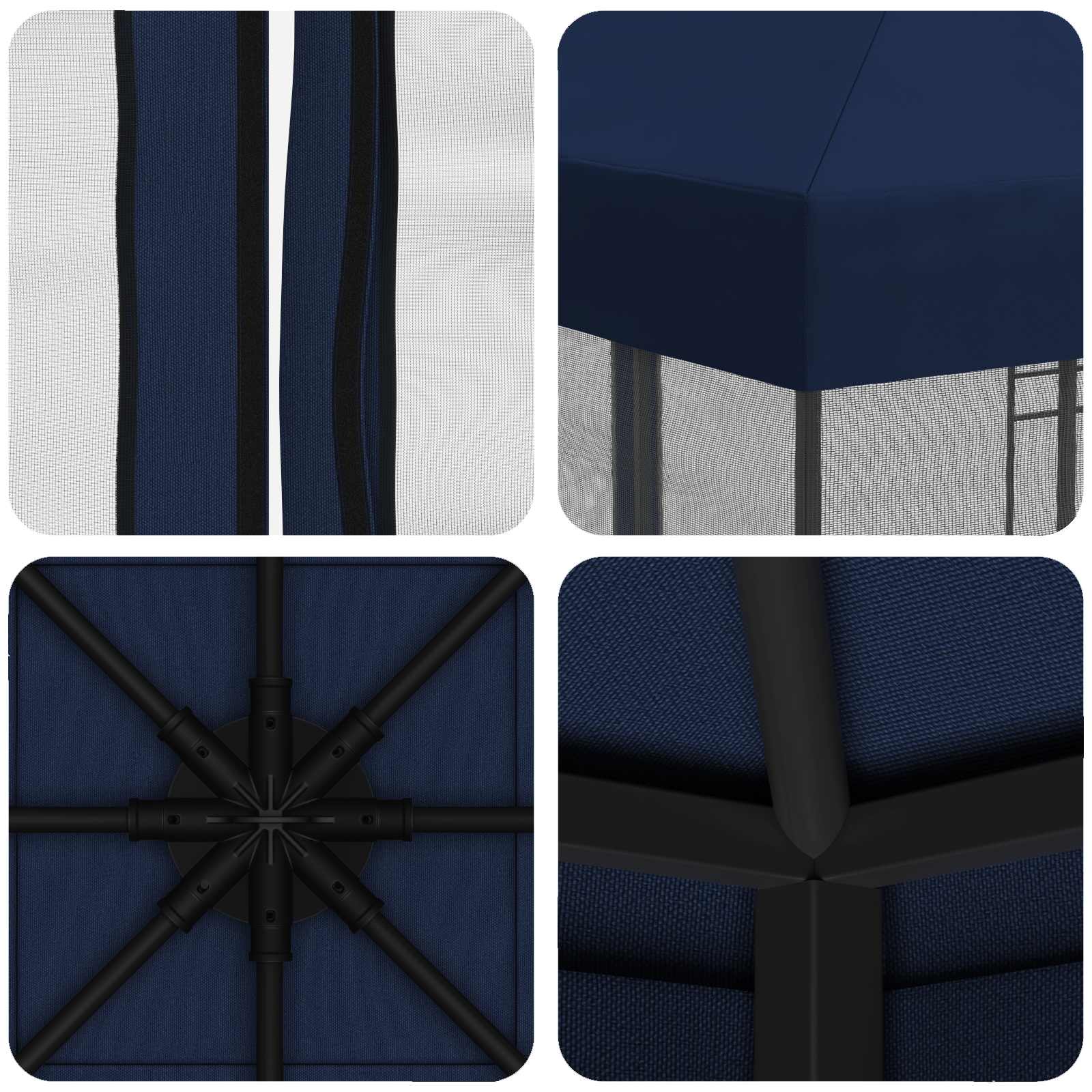 Garten Pavillon mit Seitenwänden 3 x 3 m Blau