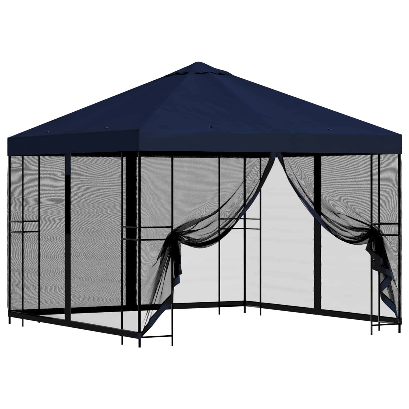 Garten Pavillon mit Seitenwänden 3 x 3 m Blau