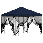 Garten Pavillon mit Seitenwänden 3 x 3 m Blau