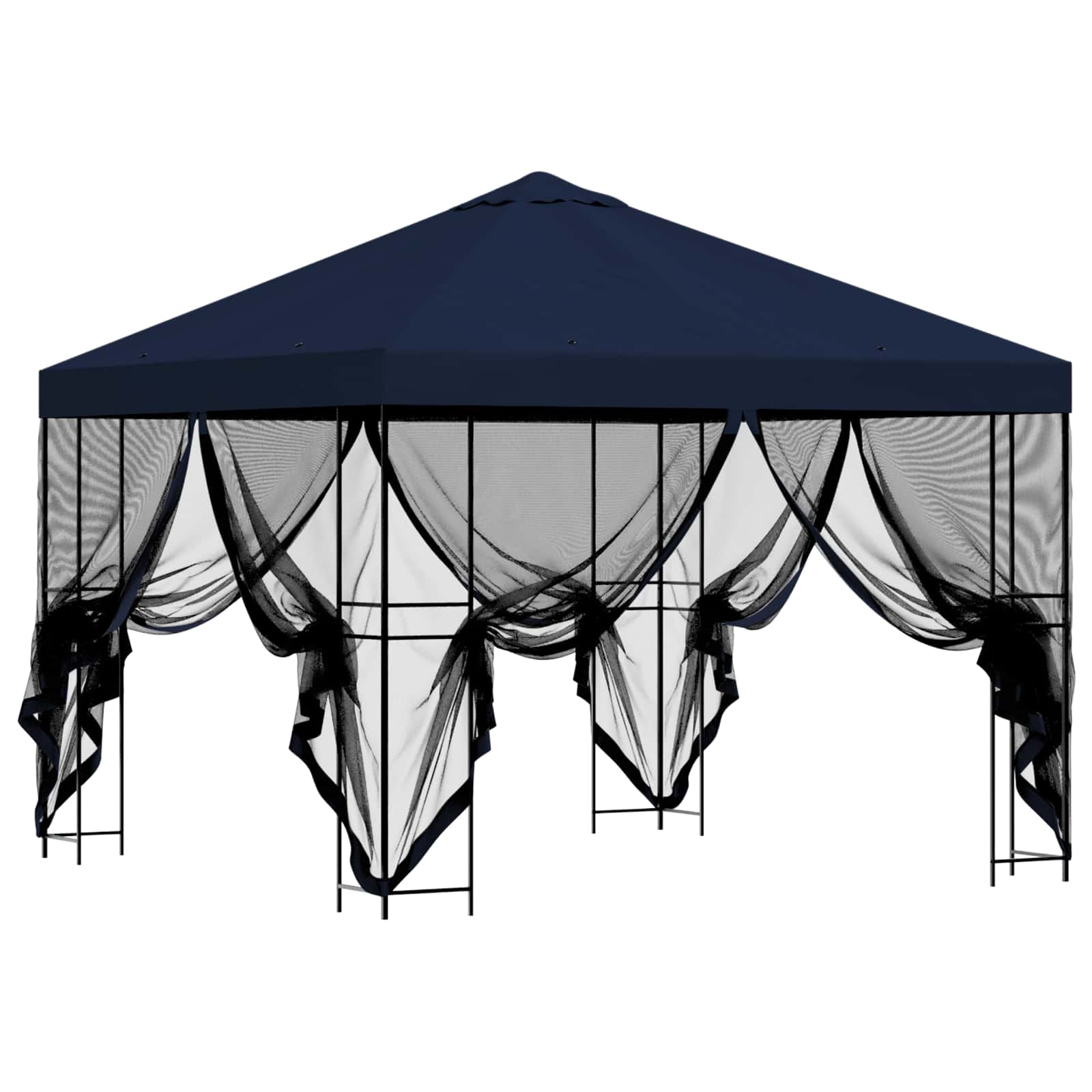 Garten Pavillon mit Seitenwänden 3 x 3 m Blau