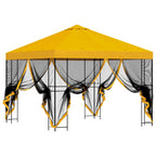 Garten Pavillon mit Seitenwänden 3 x 3 m Gelb