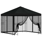Garten Pavillon mit Seitenwänden 3 x 3 m Schwarz