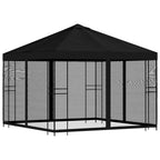 Garten Pavillon mit Seitenwänden 3 x 3 m Schwarz