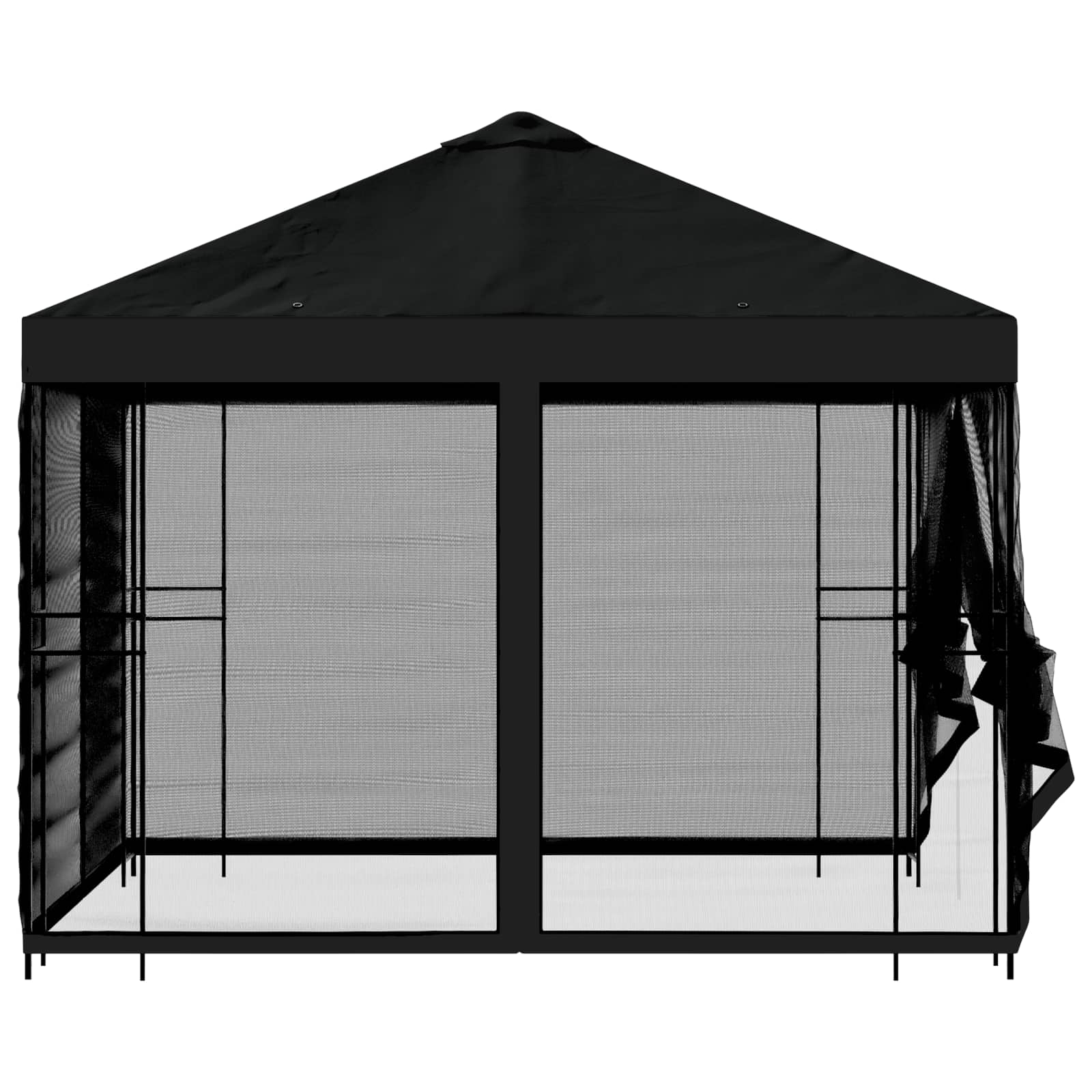 Garten Pavillon mit Seitenwänden 3 x 3 m Schwarz