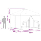 Garten Pavillon mit Seitenwänden 3 x 3 m Schwarz