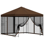 Garten Pavillon mit Seitenwänden 3 x 3 m Braun