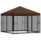 Garten Pavillon mit Seitenwänden 3 x 3 m Braun