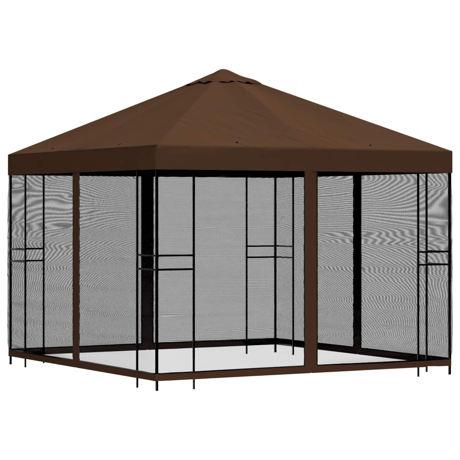 Garten Pavillon mit Seitenwänden 3 x 3 m Braun