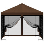 Garten Pavillon mit Seitenwänden 3 x 3 m Braun