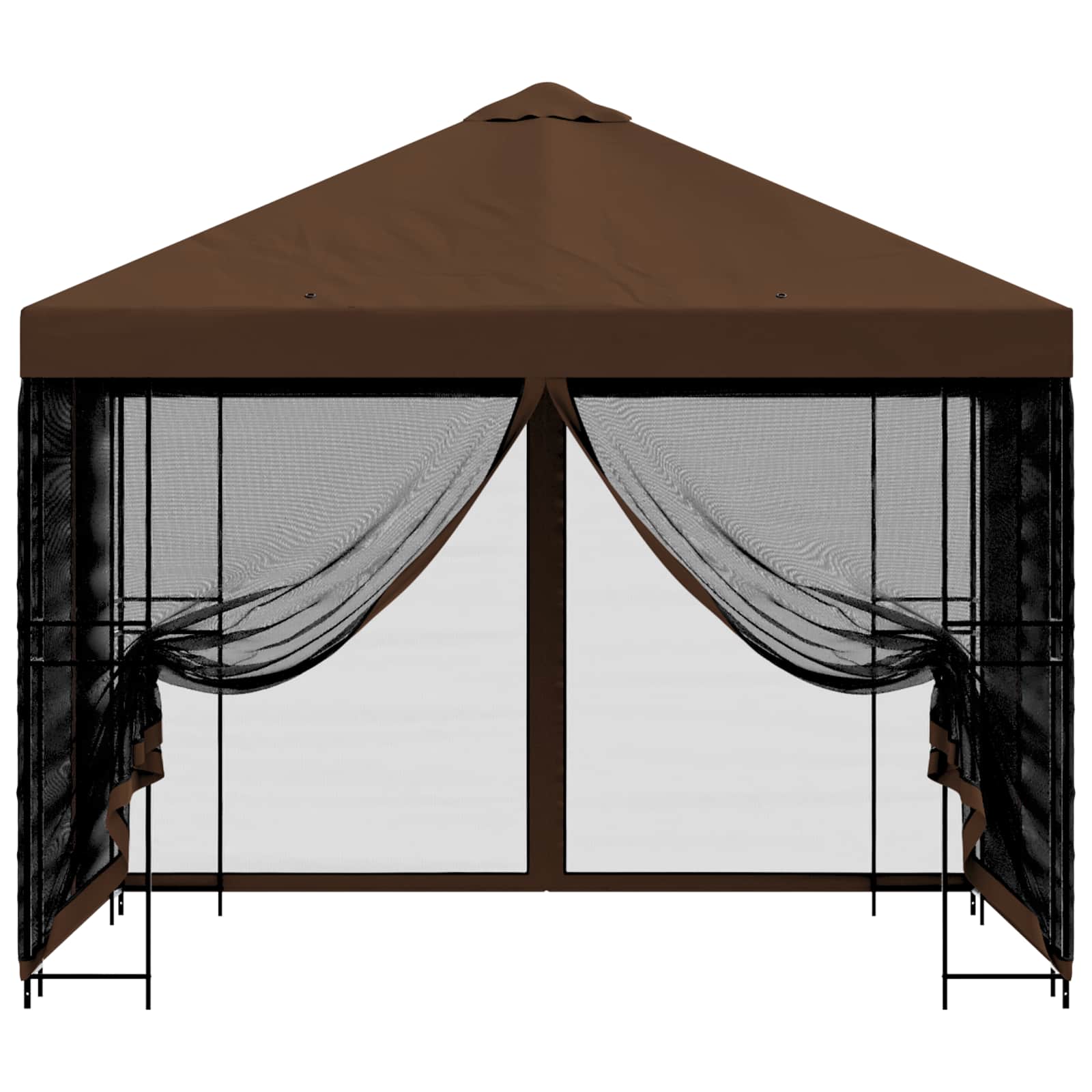 Garten Pavillon mit Seitenwänden 3 x 3 m Braun